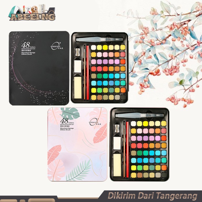 

Terlaris 48 Cat Air Set Water Color Set Watercolor Paint Set