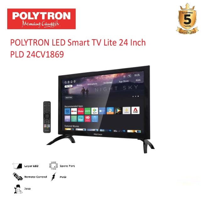 POLYTRON TV / TELEVISI LED PLD 24CV1869 24 INCH
