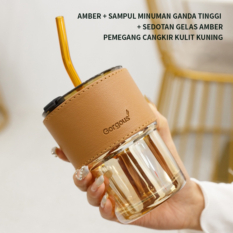 Holiven Gelas Bambu Kreatif Sedotan Portabel Menemani Cangkir Kopi