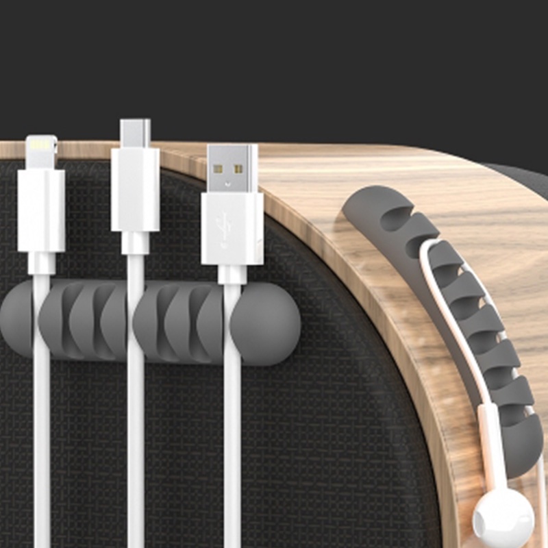 Holiven Klip Penata Kabel Cable Organizer Clip Charger Holder Tempel Dinding Meja 7 Slot