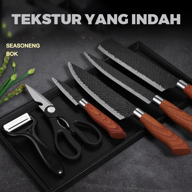 Holiven Pisau Hitam Silikon Set 6
