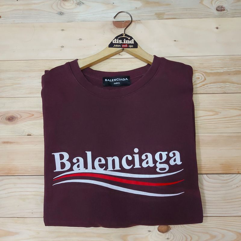 crewneck balenciaga maroon made in portugal second brand