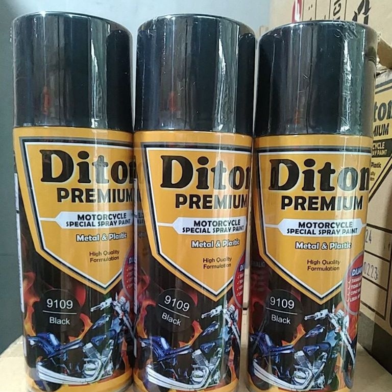 STOK TERBATAS Pilok Pilox Cat Diton Premium Black 9109 Hitam Hitam Glossy Hitam Polos diton premium 