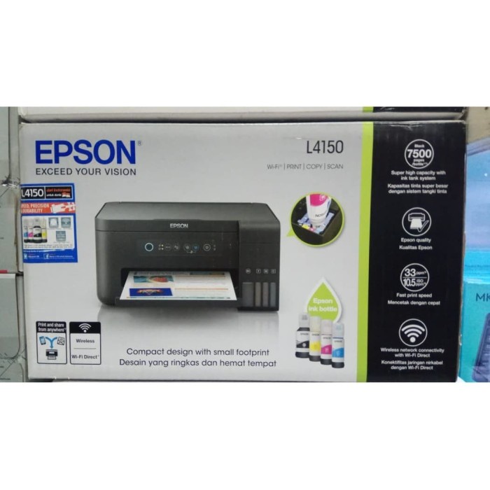 EPSON L4150 ( PRINT SCAN COPY WIFI) ECOTANK PRINTER Termurah