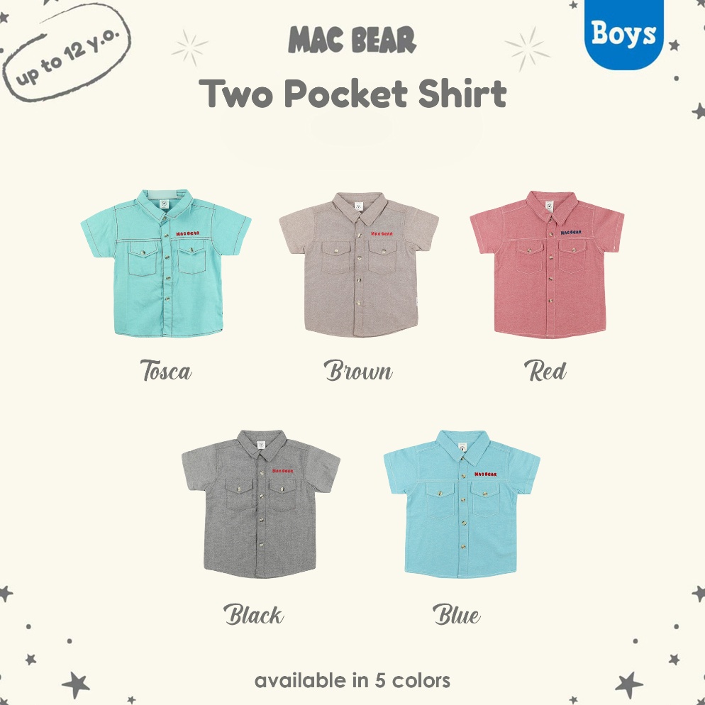 BIG SALE MacBear Baju Anak Laki-laki Kemeja Anak Authentic Collection Two Pocket 6 bulan - 12 Tahun