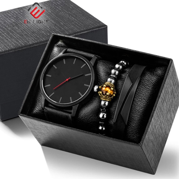 SALE En Ligne 3200SET - Jam Tangan Pria Set Gelang - Jam Tangan Kasual Pria BONUS Gelang dan Box - J