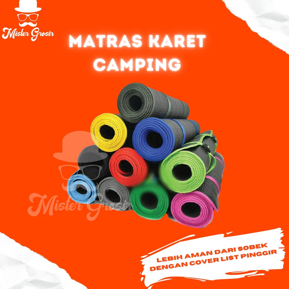 (E✪H3-✔) Matras Hiking Matras Camping Hitam Gulung Bahan Spon Karet 3 mm Matras Karet Matras Yoga 12