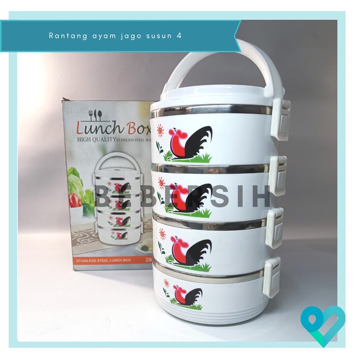 Terlaris Rantang Susun 4 Ayam Jago/Rantang Ayam Jago