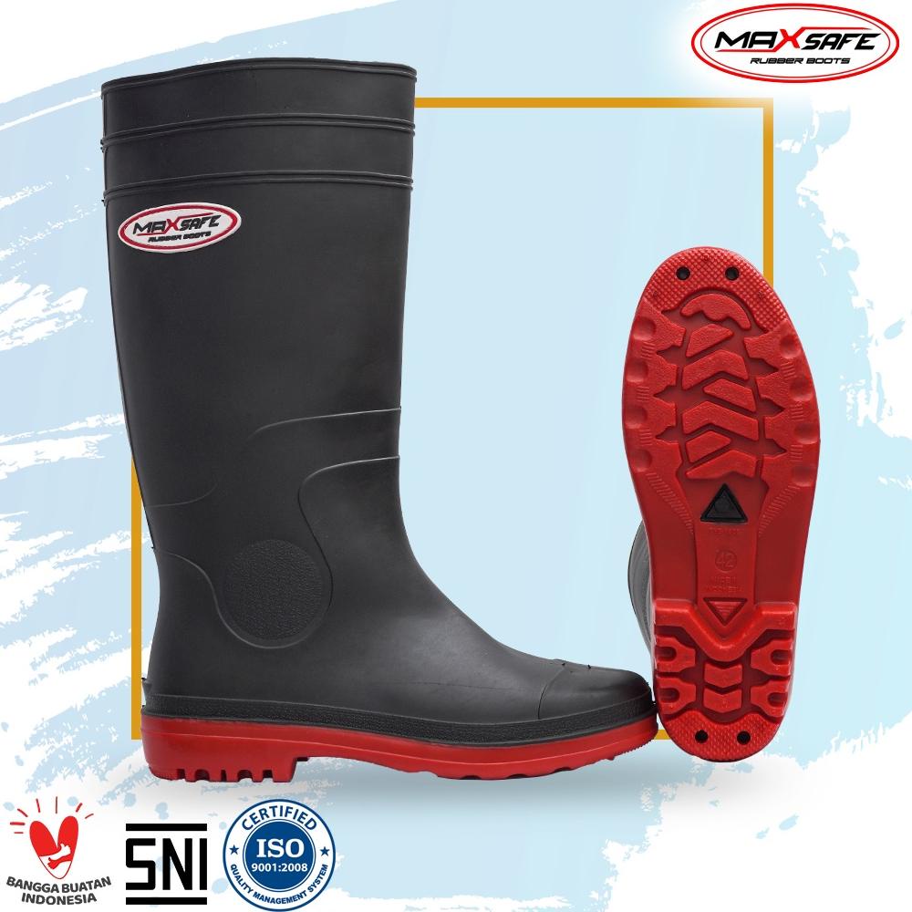 Ready Toyobo Boots & Maxsafe Boots Panjang Hitam Merah