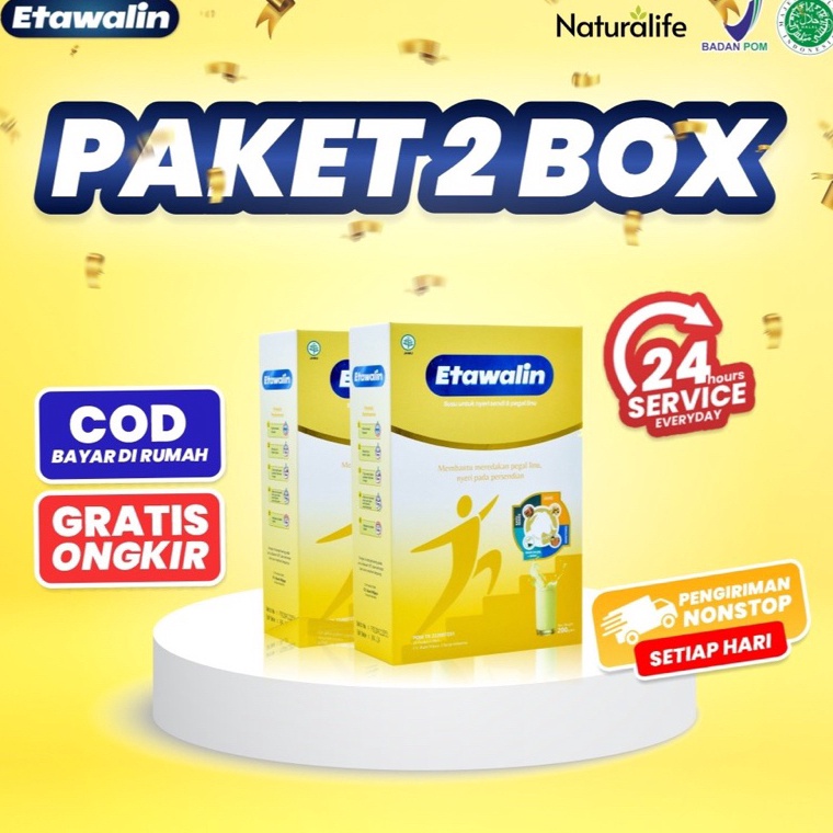 

⚡COD⚡ PAKET 2 BOX ETAWALIN - Susu Kambing Etawa Bantu Atasi Masalah Nyeri Sendi Pegal Linu Nyeri Tulang Rematik Kesemutan Radang Sendi Cegah Osteoporosis Pengeroposan Tulang Tingkatkan Kepadatan Tulang Paket Hemat Asli Original Termurah Terlaris