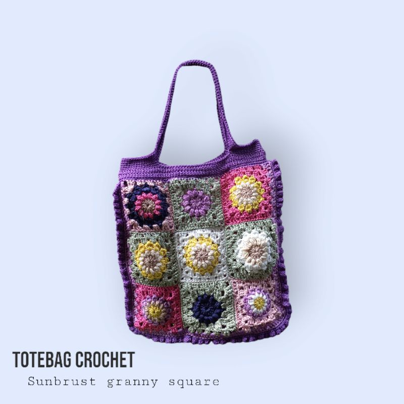 Totebag crochet granny square