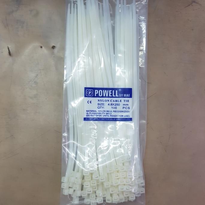

%$%$%$%$] Powell Kabel / Cable Ties / Tie 25 cm / 4.8 x 250 mm Putih