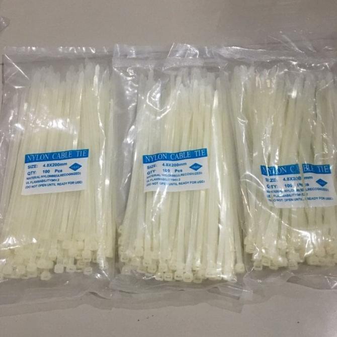 

:::::::] Kabel tis putih 4,8 X 200 mm / Cable ties /Pengikat kabel murah