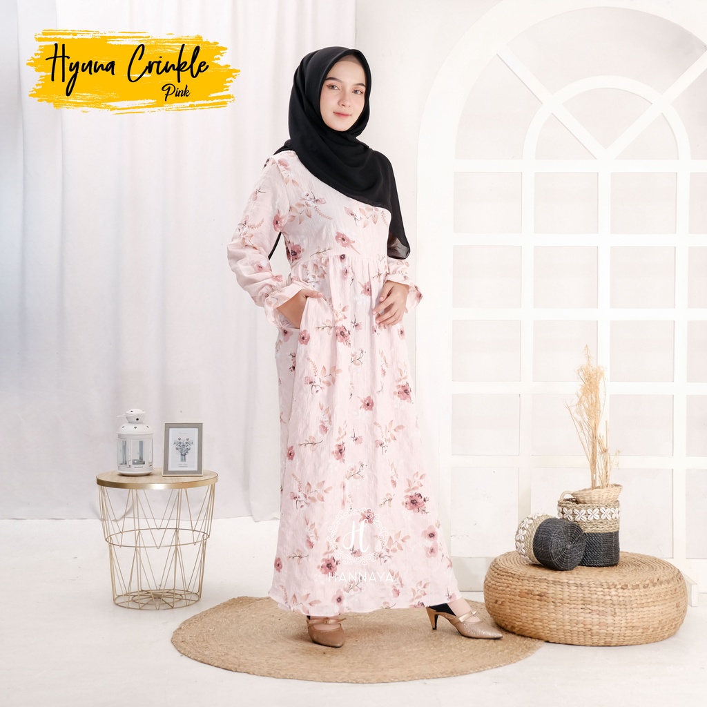 GAMIS TERBARU HYUNA CRINKLE DRESS BY HANNAYA