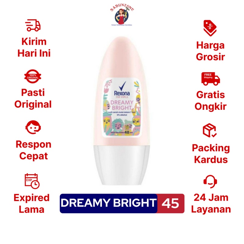 Deodorant Rexona Roll On For Girls Dreamy Bright 45 ml