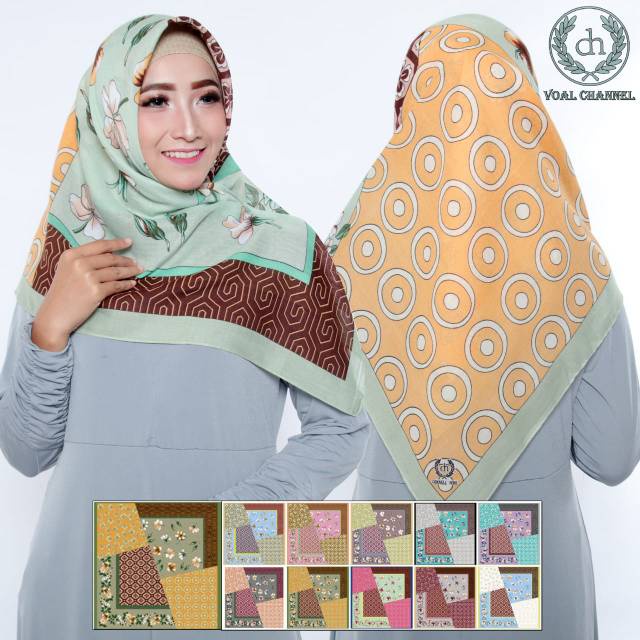 JILBAB SEGIEMPAT ULTRA BEST COTTON MOTIF CHANNEL VOAL / SEGI EMPAT BY HANA TURKEY HIJAB BAHAN VOAL RANDOM HARGA GROSIR