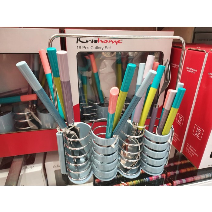 

Set Alat Makan Pastel 16 pcs Cutlery Sendok Garpu Pisau