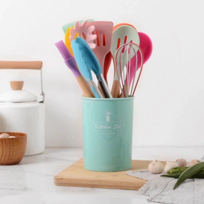 

Silicon Utensils Set with Bowl Holder - 11 in 1 - Food Grade