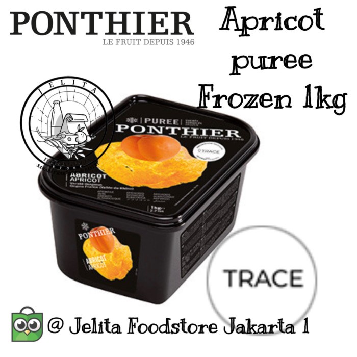 

Ponthier Apricot fruit puree frozen 1kg - buah beku