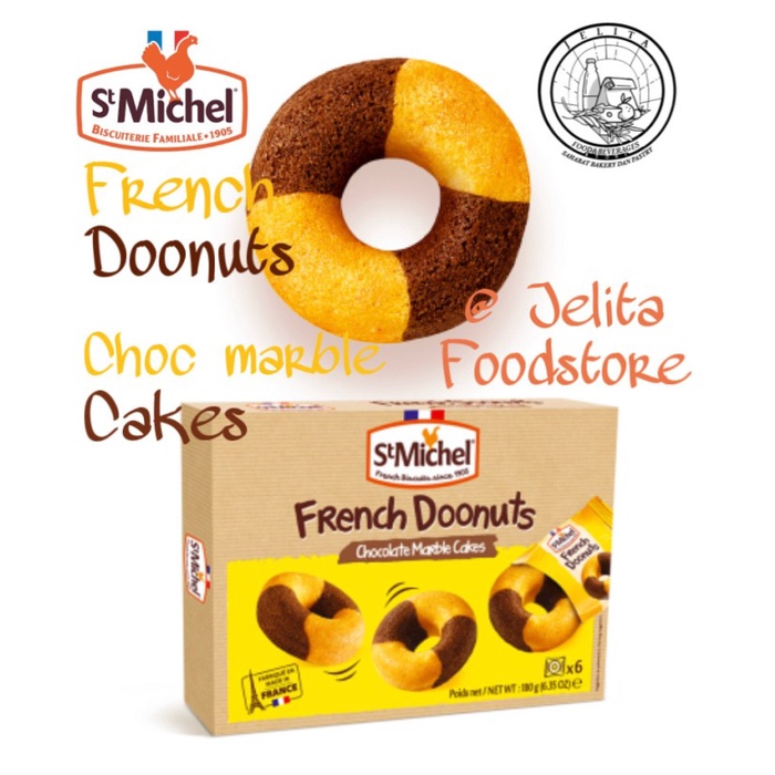

St. Michel French Doonuts chocolate marble (6pcs) 180gr