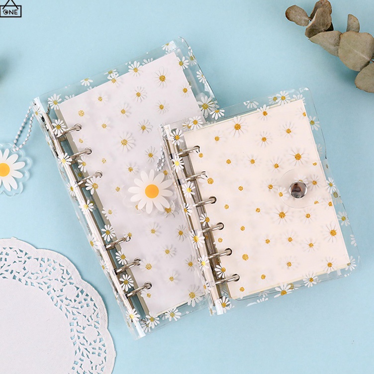 

➻ou Terupdate☆ COD❤️Binder Cover Transparan Daisy A6 6Ring Soft Shell PVC Hand Account Book Notebook Z88