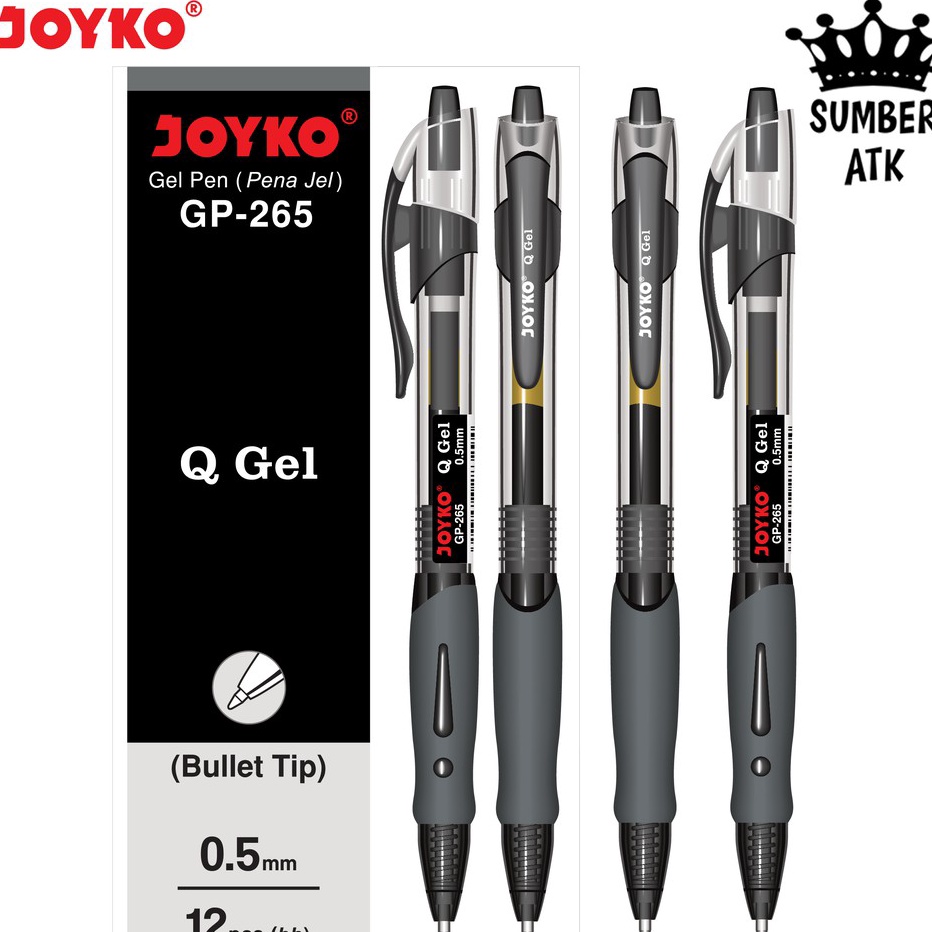 

v7✴Serba Murah✥➤ Gel Pen Joyko GP-265 Black / Blue / Red Q 1 Lusin / 1 Box / 12 PCS Gel 0.5 mm Pulpen Pena Mirip K-1 L84 ❇