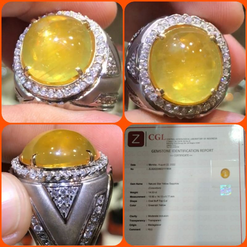 NATURAL STAR YELLOW SAPPHIRE ( CORONDUM SUPER HQ ) PERAK MEWAH