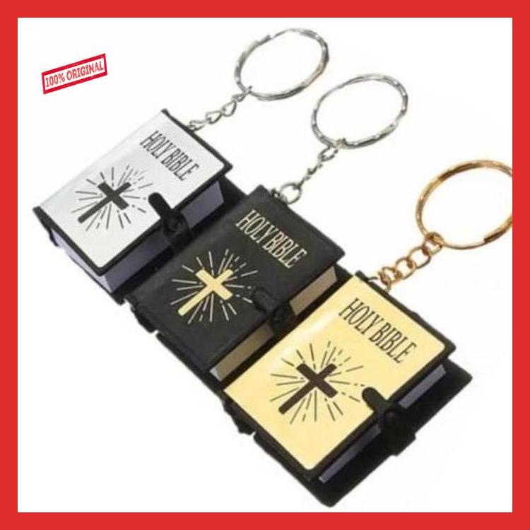 

ronaldomesi208 Gantungan Kunci Alkitab Key Chain Holy Bible Permata Souvenir Natal OK