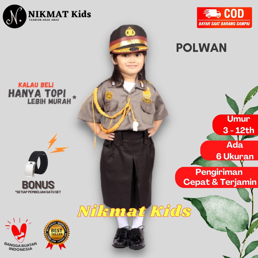 (N✪GF.✔] Baju polwan polisi wanita profesi anak baju kostum anak baju polisi cewek polwan cantik kos
