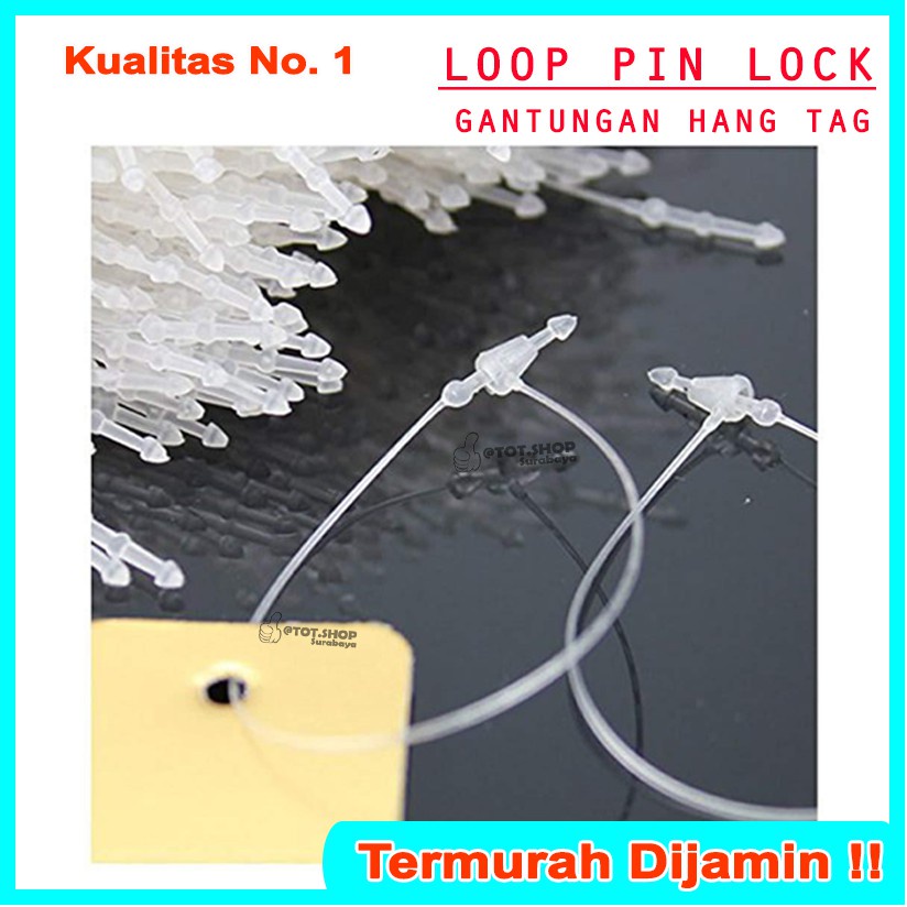 

1 DOS ISI 5000PCS LOOP PIN / HANG TAG PLASTIK LOCK STRING PIN (UK 3, 4, 5 INCH) TALI HANGTAG BAJ