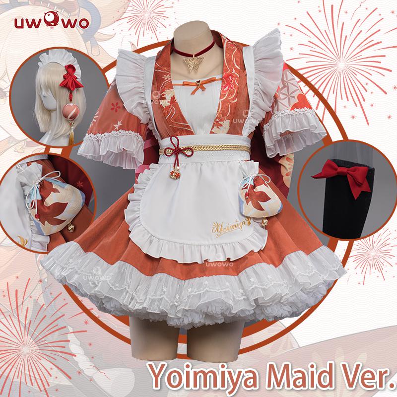 Yoimiya Cosplay Game Genshin Impact Fanart Maid Yoimiya Cosplay Yoimiya Douji Costume S-3XL Role Pla