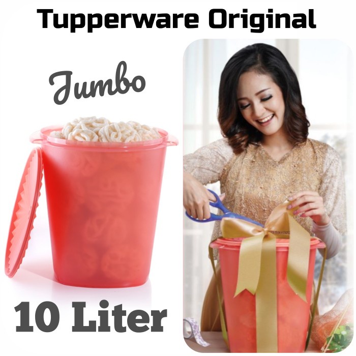 Tupperware Toples Jumbo 10 Liter Canister Kerupuk Kembang Goyang