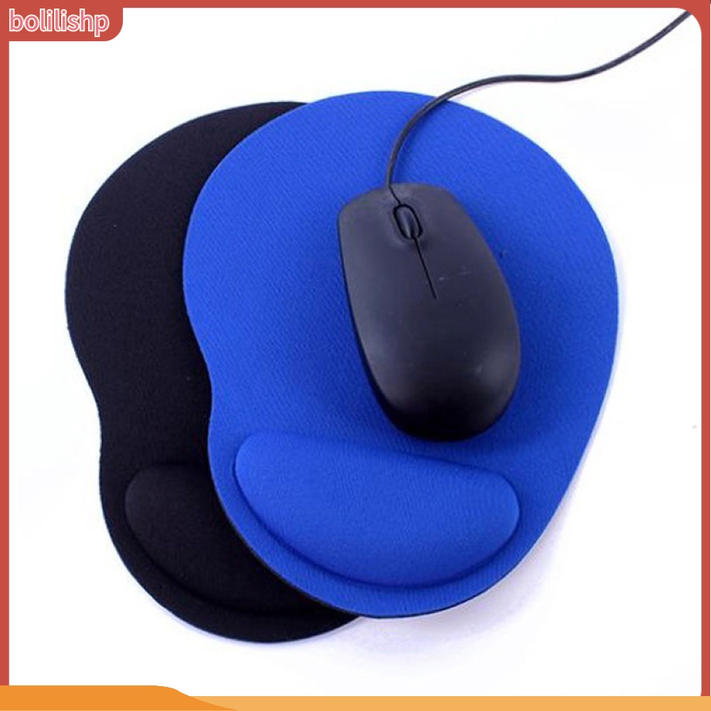 &lt;Bolilishp&gt; Mouse Pad Gaming Anti Slip Warna Polos Dengan Wrist Support Untuk Rumah / Kantor