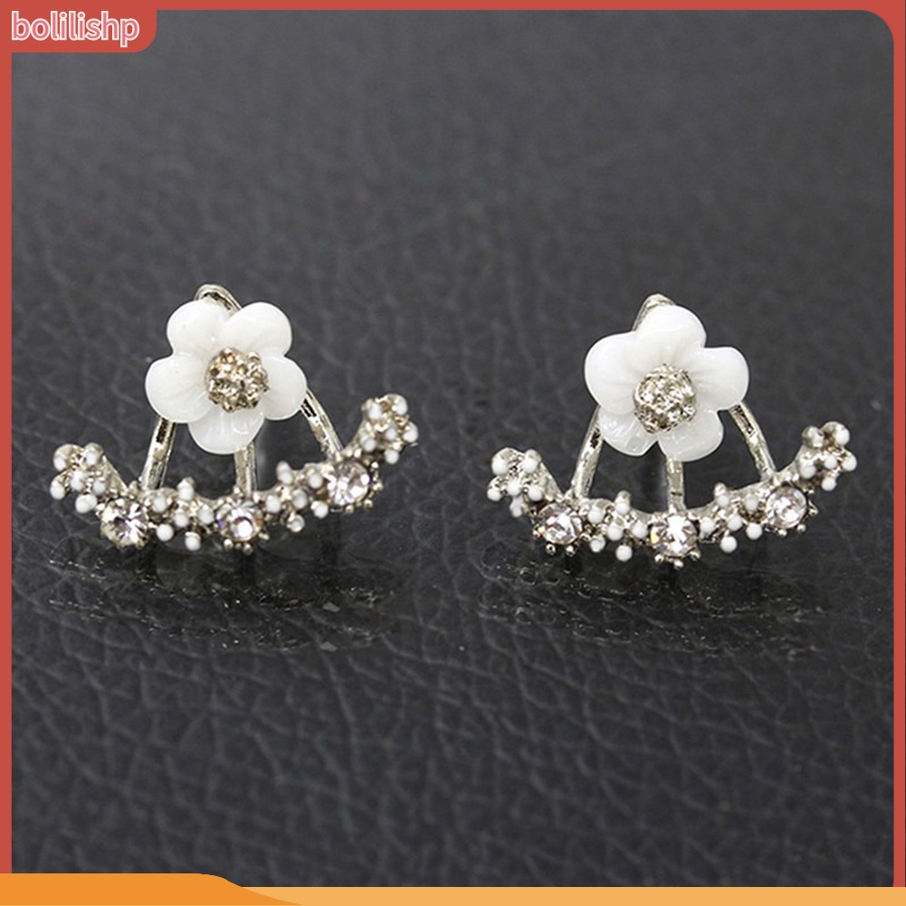 &lt;Bolilishp&gt; Anting Tusuk Wanita Desain Bunga Aster Hias Berlian Imitasi Untuk Pestahadiah