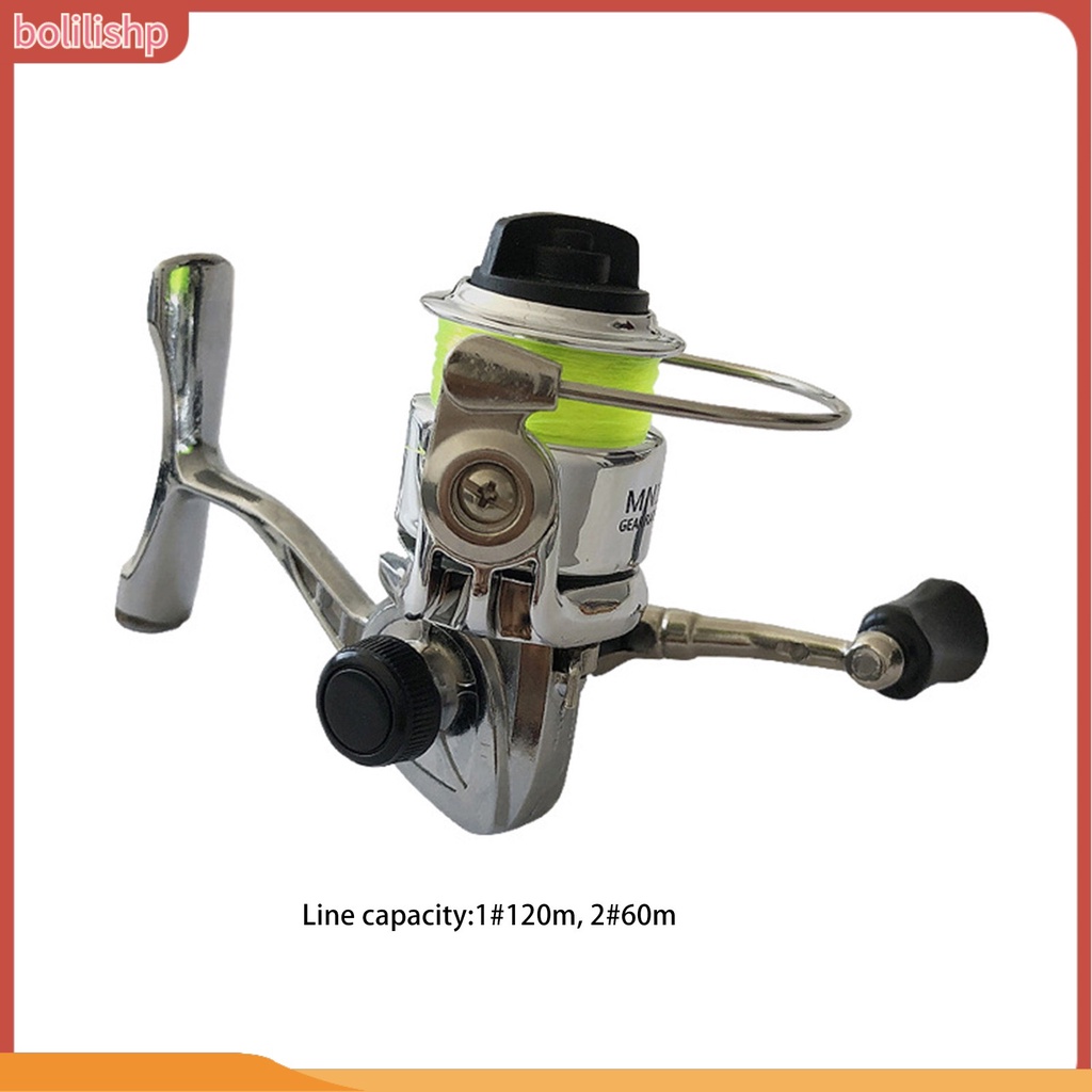 &lt;Bolilishp&gt; mini Fishing Reel Kekuatan Tinggi Lempar Stabilitas Anti-bombing Angling Metal 100type Spinning Reel Dengan Garis Memancing Luar Ruangan