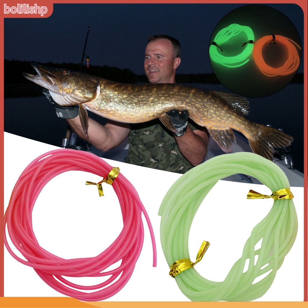 [Bolilishp] 2m Memancing Tabung Bercahaya Fleksibel Tahan Aus Glow in Dark Anti Simpul Multi use Fishing Green/Pink Night Fishing Lembut Silicone Tube Aksesoris Memancing