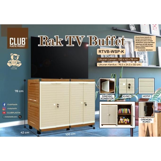 Rak Tv Buffet Dengan Kunci /Rak Tv Dengan Kunci / Rak Tv Plastik Club