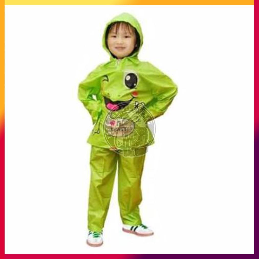 BEF553 JAS HUJAN ANAK KIDO Karakter Gambar Dino Kiddo Imut Imoet Baju Indoplast Original Jaket Setel