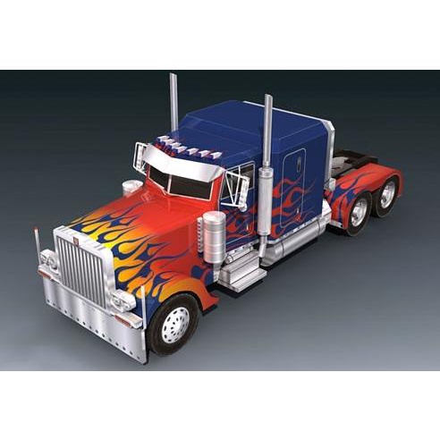 DIY Papercraft Lembar Kertas Pola Kendaraan Optimus Prime Model Truk