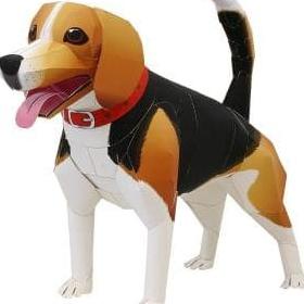 DIY Papercraft Anjing Beagle