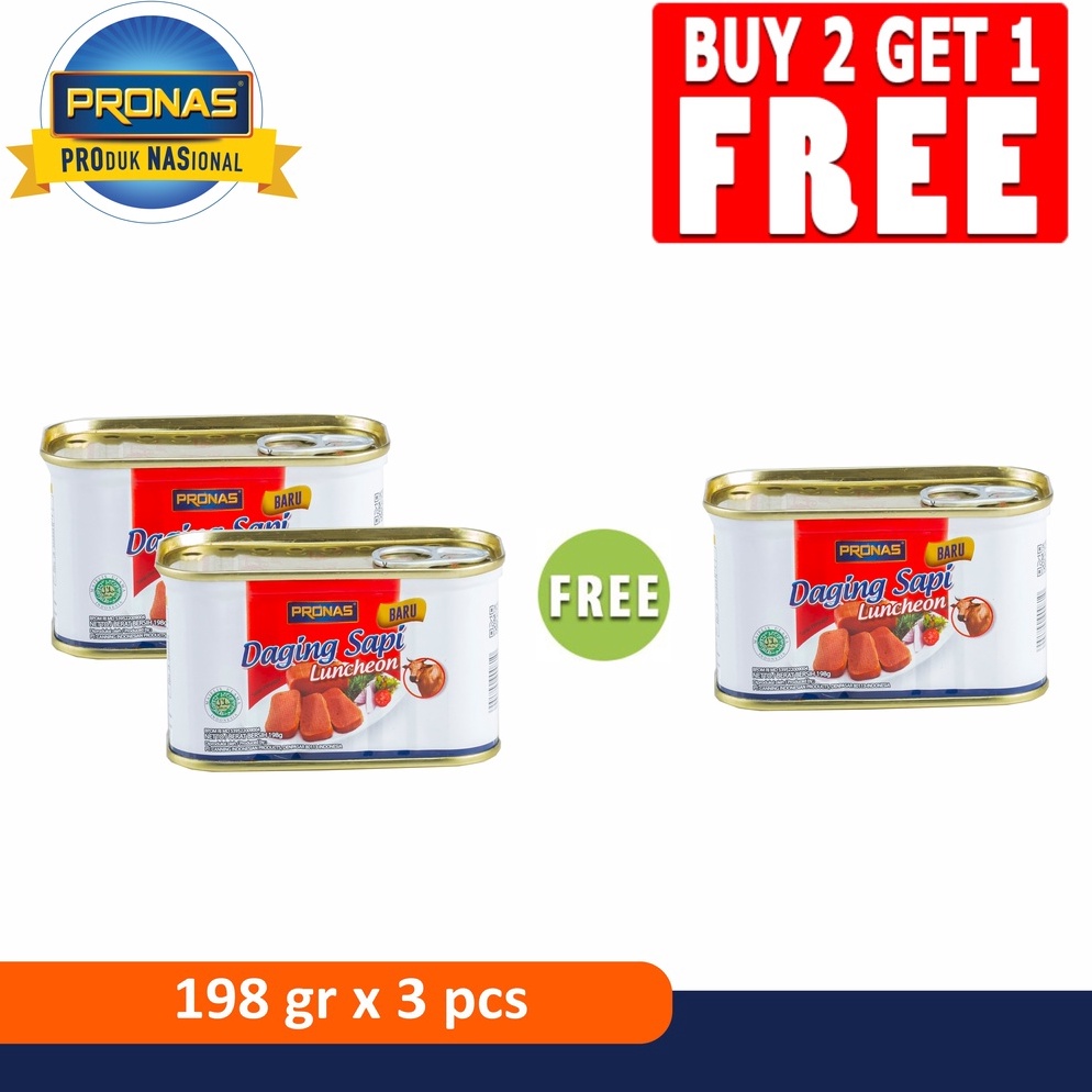 

☍Ready Stock❀☋ PRONAS Luncheon Sapi 198 gr Buy 2 Get 1 H57