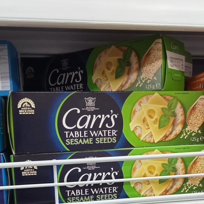 

*****] MCVITIES CARR'S TABLE WATER SESAME SEEDS 125 gr wafer biskuit