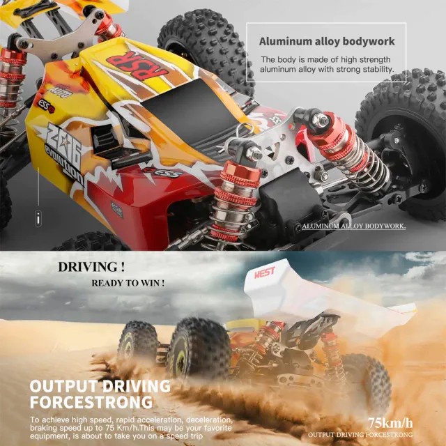 Wltoys 144010 Versi 2 Buggy Rc Brushless 1:14 High Speed Vs Wl 124017
