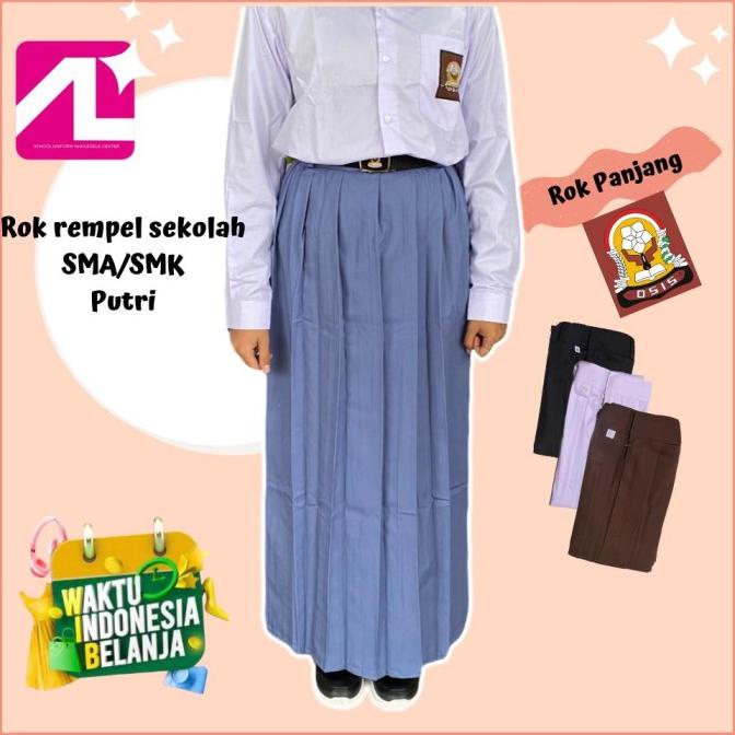 Rok Rempel Anak Sekolah Sma/Smk Warna Abu-Abu,Putih,Hitam&Coklat