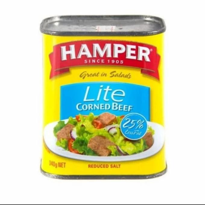 

] HAMPET CORNED BEEF LITE 340 gr can kornet daging sapi