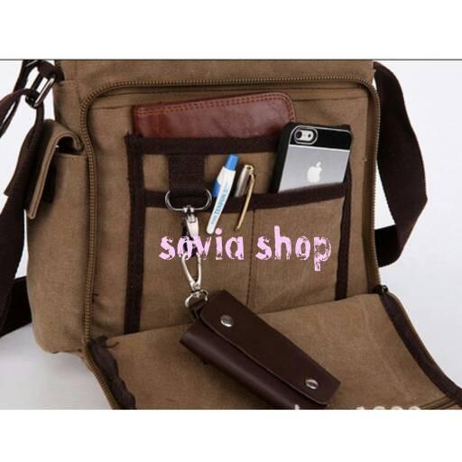 Tas Unik Pria Kanvas (Tas Selempang ,Tas Notebook)