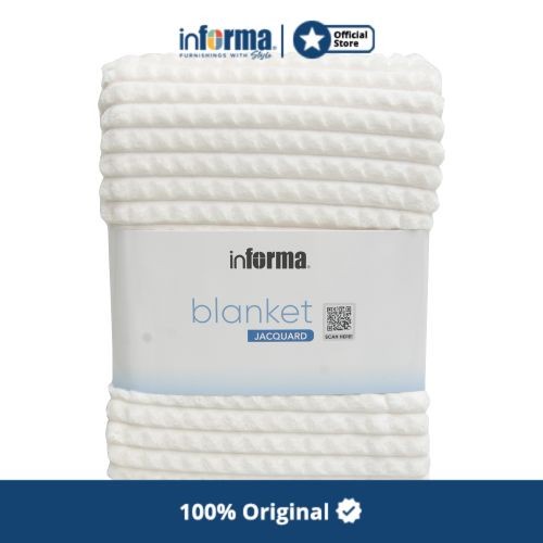 DISKON SPESIAL INFORMA - INFORMA 150X200 CM SELIMUT LAINE WAFFLE - PUTIH IVORY TERMURAH