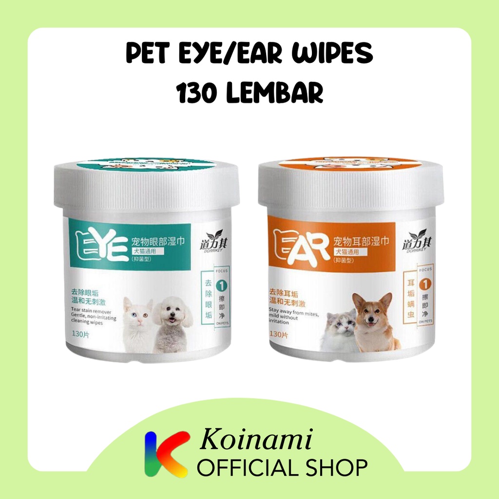 PET EYE EAR WIPES 130 Lembar / TEAR STAIN REMOVER TISSUE ANJING KUCING / EAR WIPES