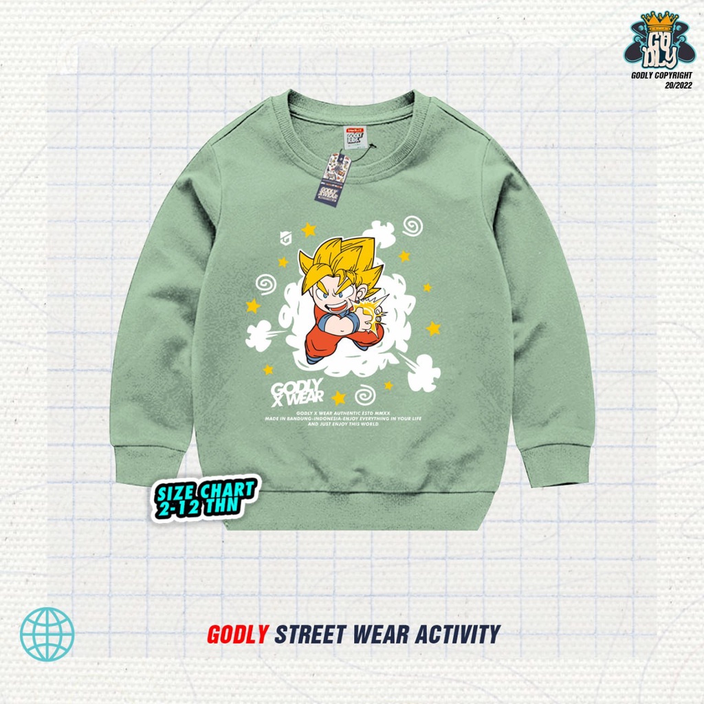 Sweater Anak Dragonball bahan katun fleece usia 1-12 Tahun Bisa COD Bayar Di Tempat godlykids