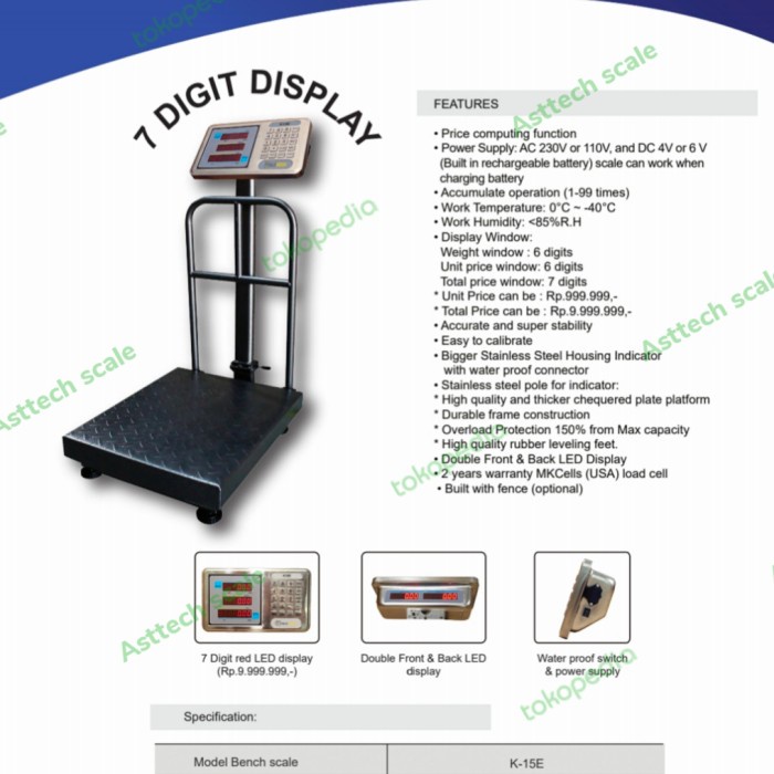 Terlaris Timbangan Digital / Timbangan Elektrik / Kiloweigh 150 Kg / 30X40Cm